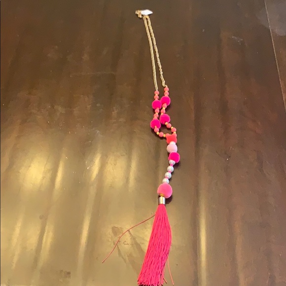 NWT Sassy long tassel necklace hot pink - Picture 1 of 3